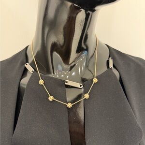 Banana Republic Elegant Gold Costume Necklace with Beaded Accents